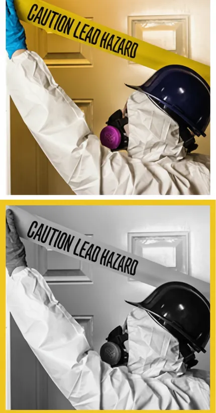 Respirator mask and asbestos hazard tape, mesothelioma exposure