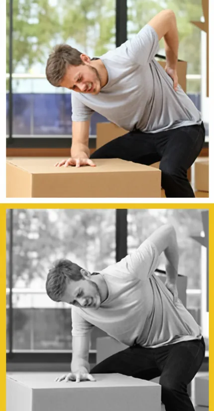 Worker with a back injury lifting boxes, workplace injury claim